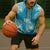 Hawaii Sleeveless Zip Hoodie Teal Polynesian Monstera Patterns - Polynesian Pride