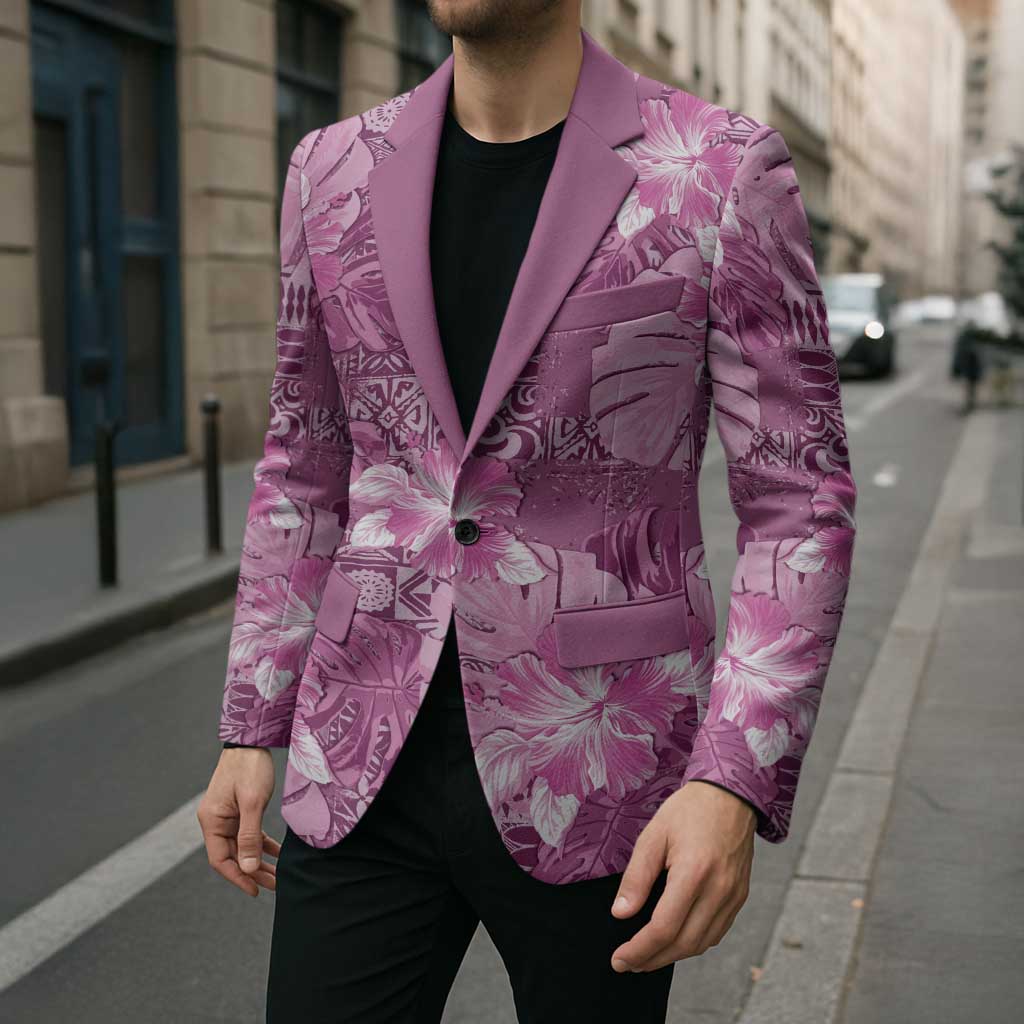 Hawaii Blazer Magenta Polynesian Monstera Patterns - Polynesian Pride