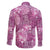 Hawaii Family Matching Long Sleeve Bodycon Dress and Hawaiian Shirt Magenta Polynesian Monstera Patterns - Polynesian Pride