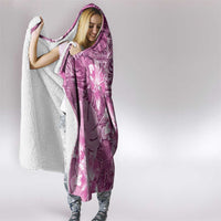 Hawaii Hooded Blanket Magenta Polynesian Monstera Patterns - Polynesian Pride