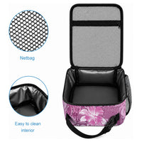 Hawaii Lunch Bag Magenta Polynesian Monstera Patterns