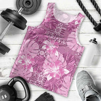 Hawaii Men Tank Top Magenta Polynesian Monstera Patterns - Polynesian Pride