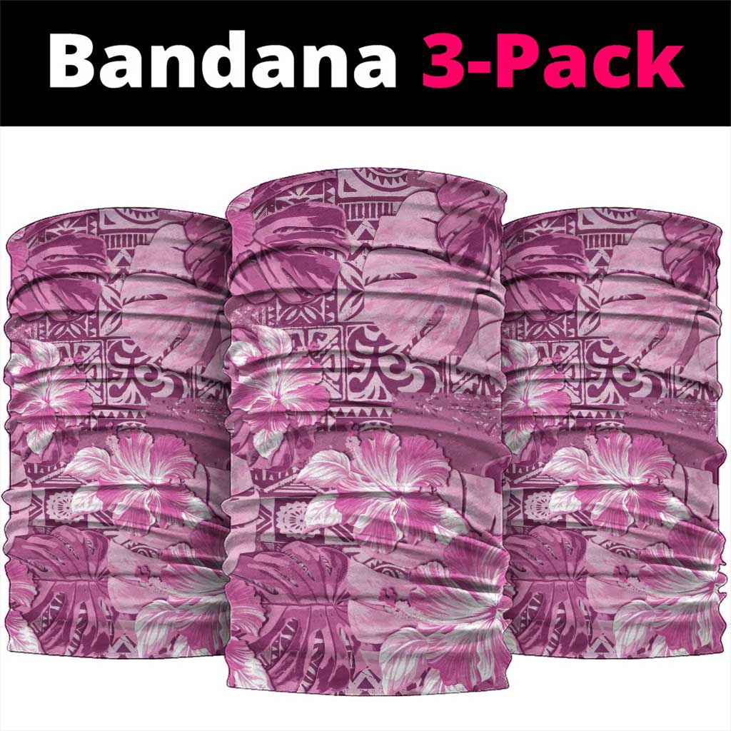 Hawaii Neck Gaiter Magenta Polynesian Monstera Patterns DT05
