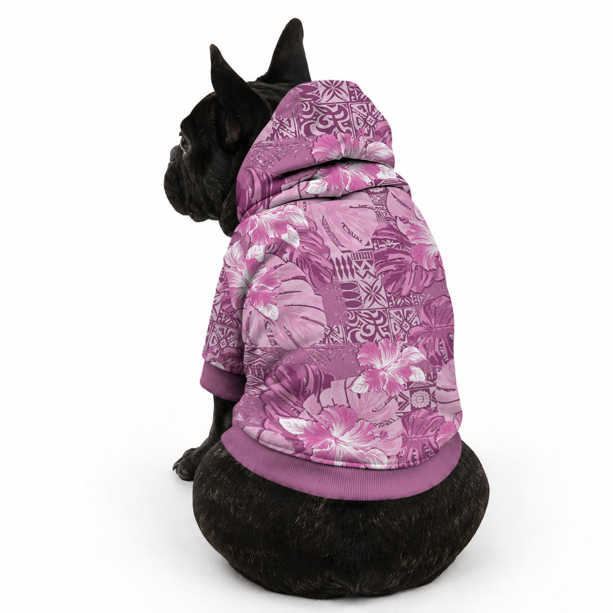 Hawaii Pet Hoodie Magenta Polynesian Monstera Patterns DT05 - Polynesian Pride
