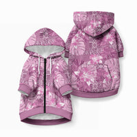 Hawaii Pet Hoodie Magenta Polynesian Monstera Patterns DT05 Zip-up Magenta - Polynesian Pride