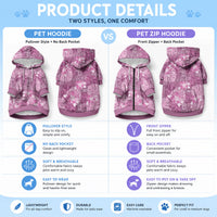Hawaii Pet Hoodie Magenta Polynesian Monstera Patterns DT05 - Polynesian Pride