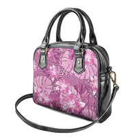Hawaii Shoulder Handbag Magenta Polynesian Monstera Patterns - Polynesian Pride
