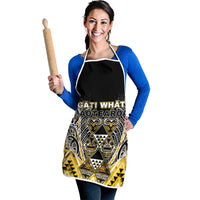 Aotearoa Ngati Whatua Apron Maori Tribal Gold Paua Shell Pattern DT05 - Polynesian Pride