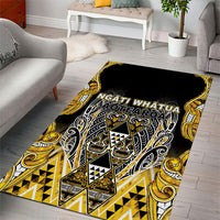 Aotearoa Ngati Whatua Area Rug Maori Tribal Gold Paua Shell Pattern DT05 - Polynesian Pride