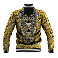 Aotearoa Ngati Whatua Baseball Jacket Maori Tribal Gold Paua Shell Pattern DT05 - Polynesian Pride