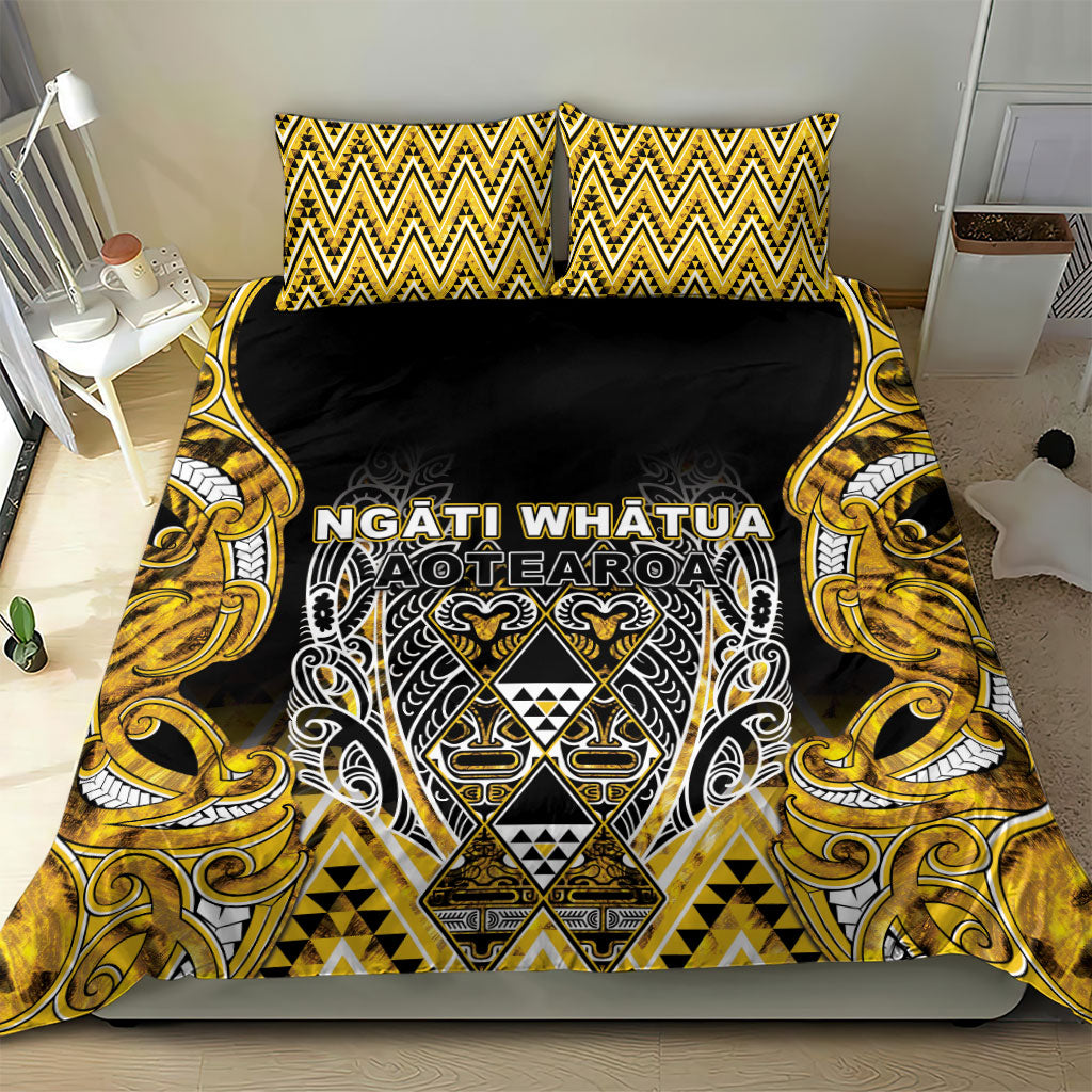 Aotearoa Ngati Whatua Bedding Set Maori Tribal Gold Paua Shell Pattern DT05 - Polynesian Pride