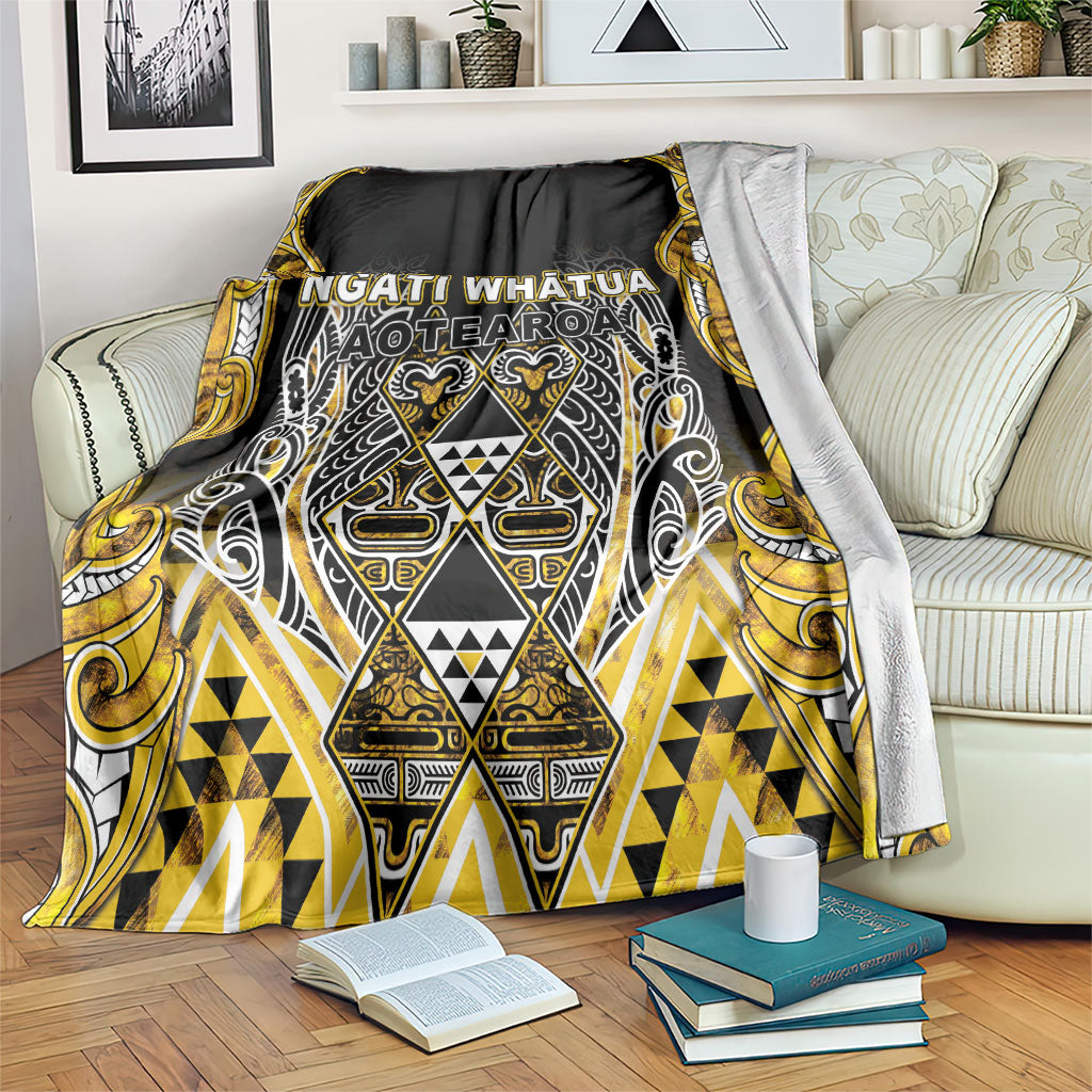 Aotearoa Ngati Whatua Blanket Maori Tribal Gold Paua Shell Pattern DT05 Yellow - Polynesian Pride