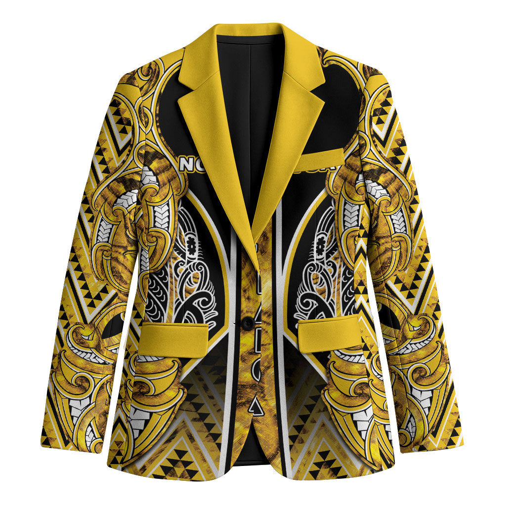 Aotearoa Ngati Whatua Blazer Maori Tribal Gold Paua Shell Pattern DT05 Unisex Yellow - Polynesian Pride