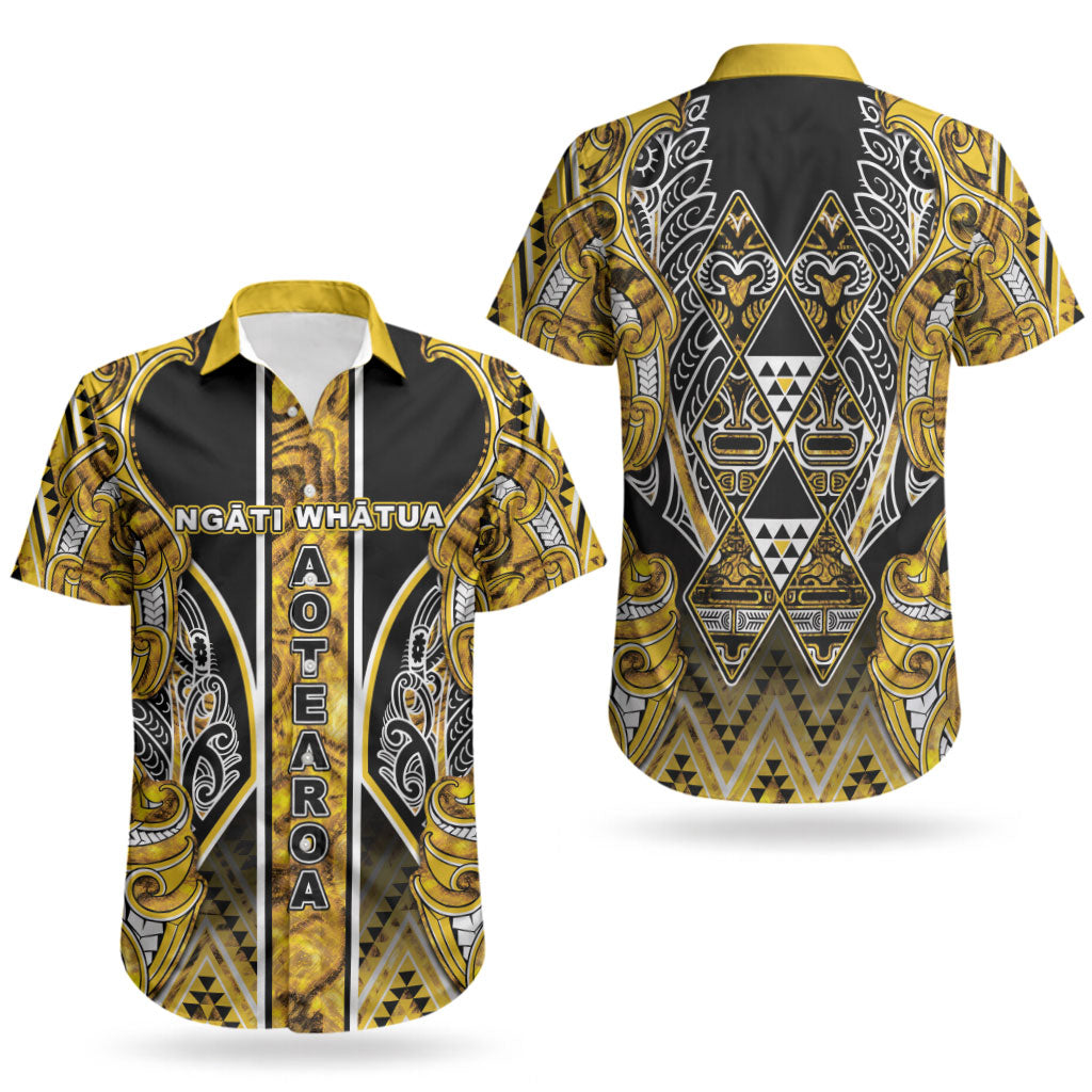 Aotearoa Ngati Whatua Couples Matching Mermaid Dress and Hawaiian Shirt Maori Tribal Gold Paua Shell Pattern DT05 - Polynesian Pride