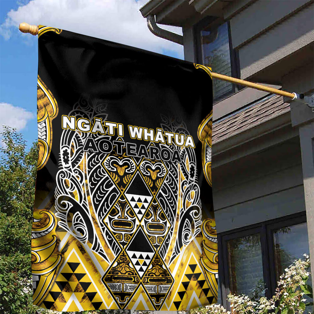 Aotearoa Ngati Whatua Garden Flag Maori Tribal Gold Paua Shell Pattern DT05 - Polynesian Pride