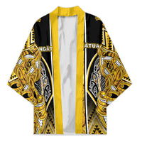 Aotearoa Ngati Whatua Kimono Maori Tribal Gold Paua Shell Pattern DT05 Unisex Yellow - Polynesian Pride