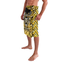 Aotearoa Ngati Whatua Lavalava Maori Tribal Gold Paua Shell Pattern DT05 - Polynesian Pride