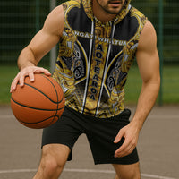 Aotearoa Ngati Whatua Sleeveless Hoodie Maori Tribal Gold Paua Shell Pattern DT05 - Polynesian Pride
