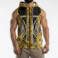 Aotearoa Ngati Whatua Sleeveless Zip Hoodie Maori Tribal Gold Paua Shell Pattern DT05 - Polynesian Pride