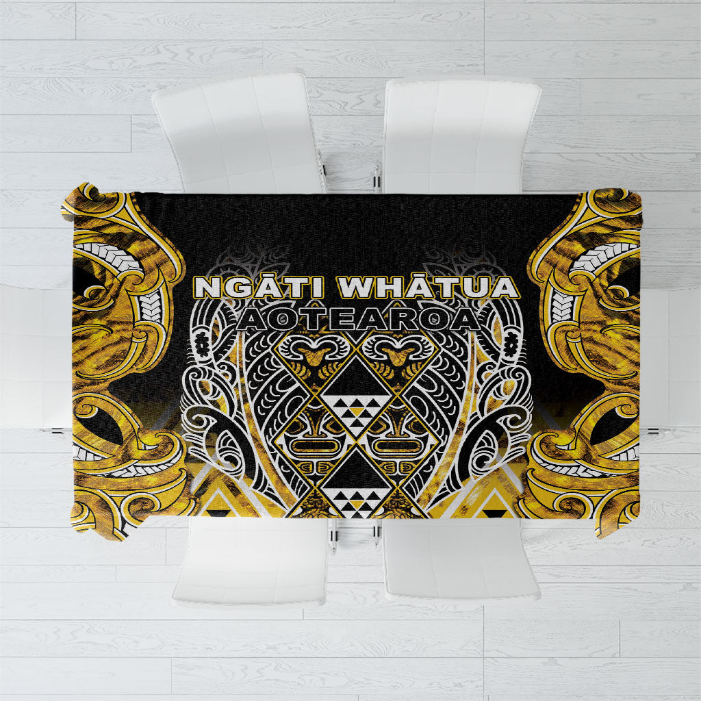 Aotearoa Ngati Whatua Tablecloth Maori Tribal Gold Paua Shell Pattern DT05 Yellow - Polynesian Pride