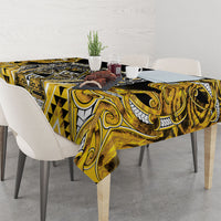 Aotearoa Ngati Whatua Tablecloth Maori Tribal Gold Paua Shell Pattern DT05 - Polynesian Pride