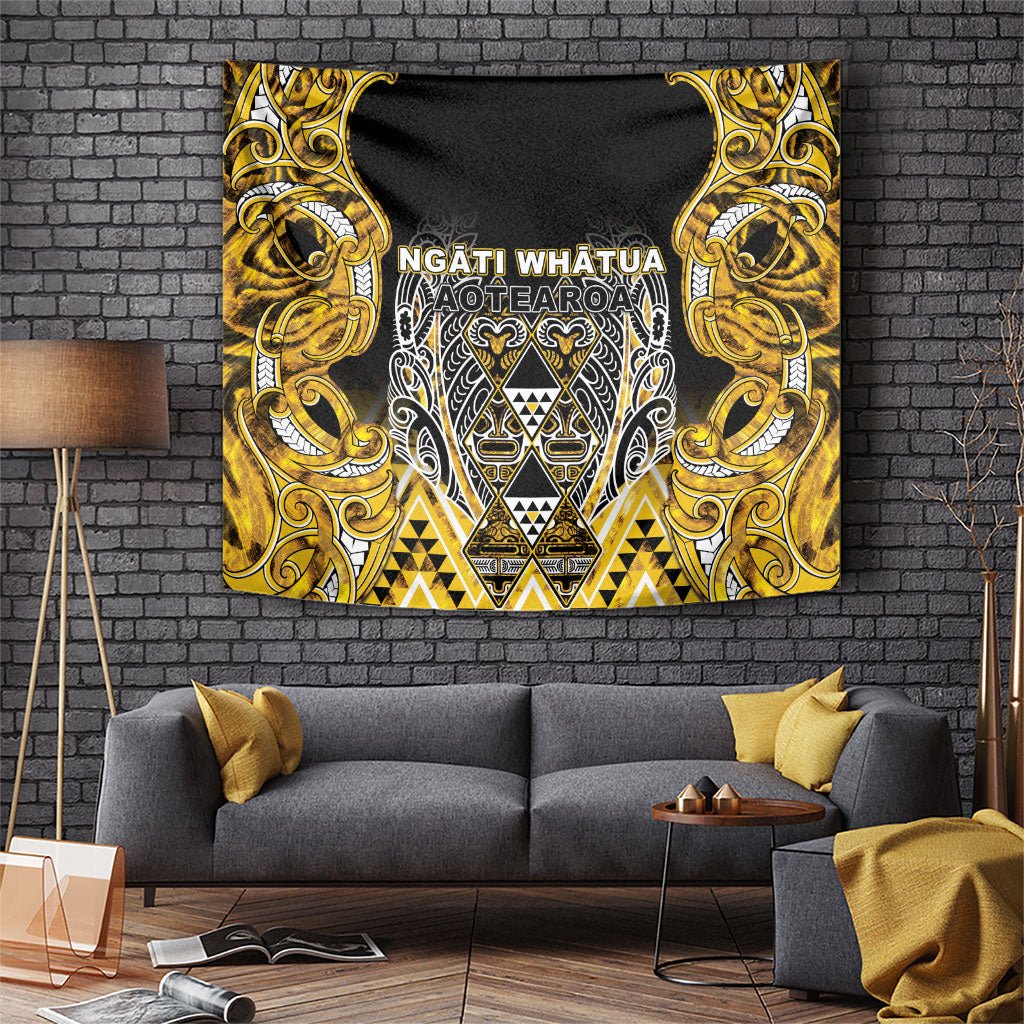 Aotearoa Ngati Whatua Tapestry Maori Tribal Gold Paua Shell Pattern DT05 Yellow - Polynesian Pride