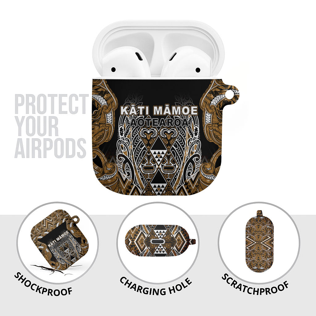 Aotearoa Kati Mamoe AirPods Case Maori Brown Tribal Paua Shell Pattern DT05 - Polynesian Pride