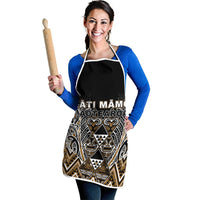Aotearoa Kati Mamoe Apron Maori Brown Tribal Paua Shell Pattern DT05 - Polynesian Pride
