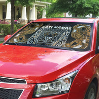 Aotearoa Kati Mamoe Auto Sun Shade Maori Brown Tribal Paua Shell Pattern DT05 - Polynesian Pride