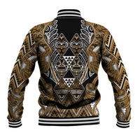 Aotearoa Kati Mamoe Baseball Jacket Maori Brown Tribal Paua Shell Pattern DT05 - Polynesian Pride