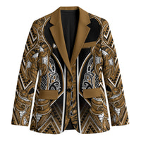 Aotearoa Kati Mamoe Blazer Maori Brown Tribal Paua Shell Pattern DT05 Unisex Brown - Polynesian Pride