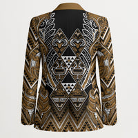 Aotearoa Kati Mamoe Blazer Maori Brown Tribal Paua Shell Pattern DT05 - Polynesian Pride