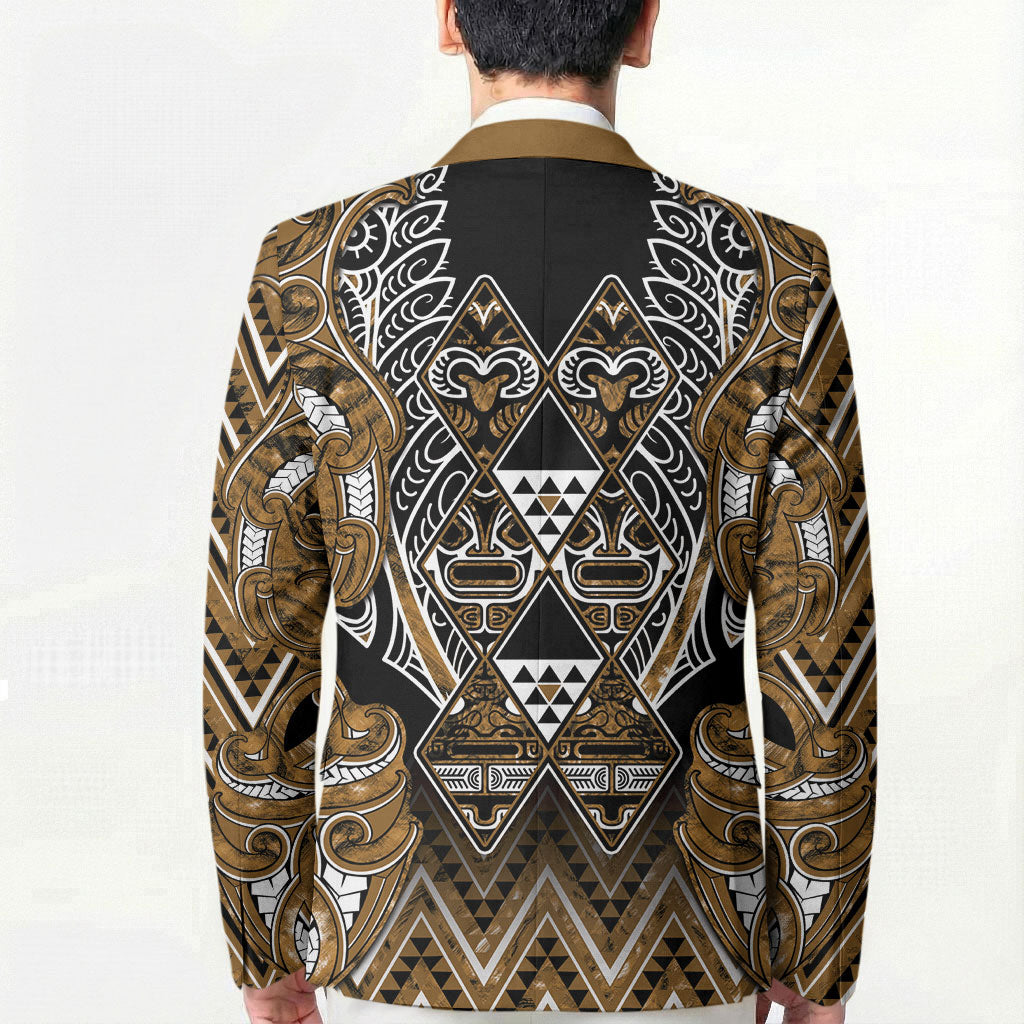 Aotearoa Kati Mamoe Blazer Maori Brown Tribal Paua Shell Pattern DT05 - Polynesian Pride