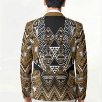 Aotearoa Kati Mamoe Blazer Maori Brown Tribal Paua Shell Pattern DT05 - Polynesian Pride