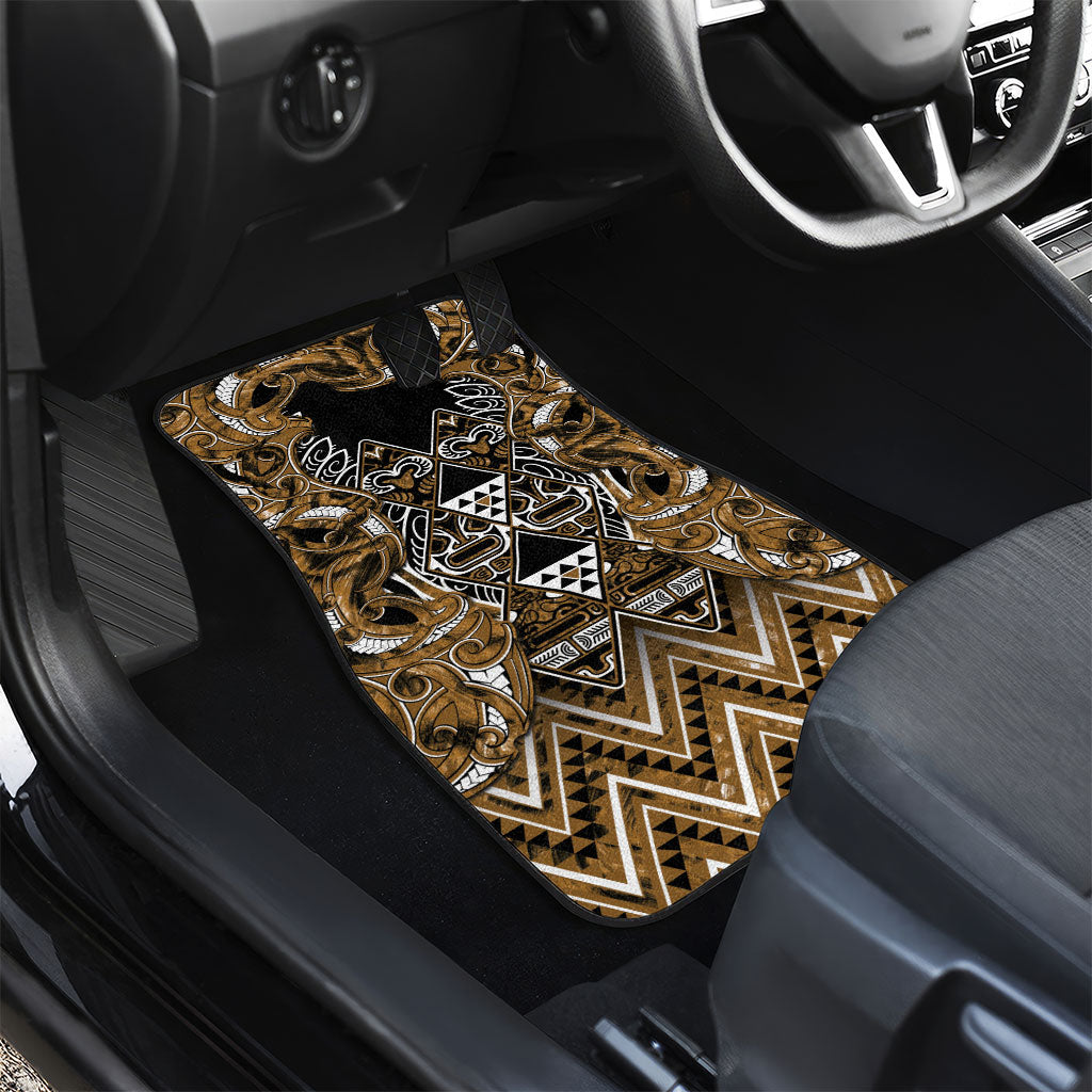 Aotearoa Kati Mamoe Car Mats Maori Brown Tribal Paua Shell Pattern DT05 - Polynesian Pride