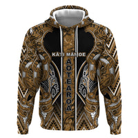 Aotearoa Kati Mamoe Hoodie Maori Brown Tribal Paua Shell Pattern DT05 Pullover Hoodie Brown - Polynesian Pride