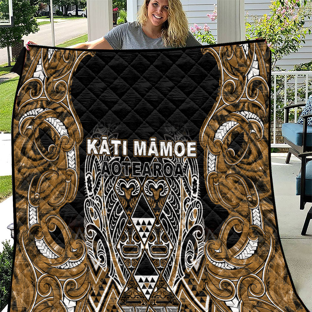 Aotearoa Kati Mamoe Quilt Maori Brown Tribal Paua Shell Pattern
