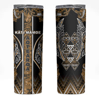 Aotearoa Kati Mamoe Skinny Tumbler Maori Brown Tribal Paua Shell Pattern DT05 Brown - Polynesian Pride