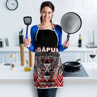 Aotearoa Ngapuhi Apron Maori Red Tribal Paua Shell Pattern DT05 - Polynesian Pride