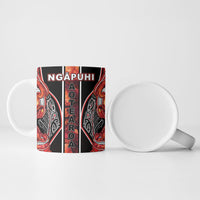 Aotearoa Ngapuhi Ceramic Mug Maori Red Tribal Paua Shell Pattern DT05 - Polynesian Pride