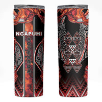 Aotearoa Ngapuhi Skinny Tumbler Maori Red Tribal Paua Shell Pattern DT05 Red - Polynesian Pride