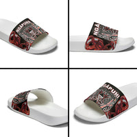 Aotearoa Ngapuhi Slide Sandals Maori Red Tribal Paua Shell Pattern DT05 - Polynesian Pride