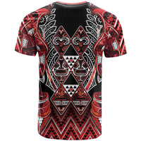 Aotearoa Ngapuhi T Shirt Maori Red Tribal Paua Shell Pattern DT05 - Polynesian Pride