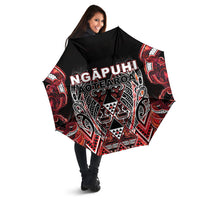 Aotearoa Ngapuhi Umbrella Maori Red Tribal Paua Shell Pattern DT05 - Polynesian Pride