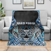 Aotearoa Ngati Porou Blanket Maori Light Blue Tribal Paua Shell Pattern DT05 - Polynesian Pride