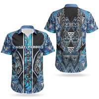 Aotearoa Ngati Porou Couples Matching Mermaid Dress and Hawaiian Shirt Maori Light Blue Tribal Paua Shell Pattern DT05 - Polynesian Pride