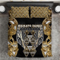 Aotearoa Waikato Tainui Bedding Set Maori Light Gold Tribal Paua Shell Pattern DT05 Yellow - Polynesian Pride