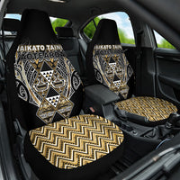 Aotearoa Waikato Tainui Car Seat Cover Maori Light Gold Tribal Paua Shell Pattern DT05 One Size Yellow - Polynesian Pride
