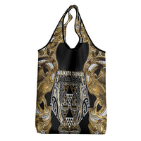Aotearoa Waikato Tainui Grocery Bag Maori Light Gold Tribal Paua Shell Pattern DT05 - Polynesian Pride
