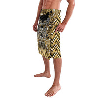 Aotearoa Waikato Tainui Lavalava Maori Light Gold Tribal Paua Shell Pattern DT05 - Polynesian Pride